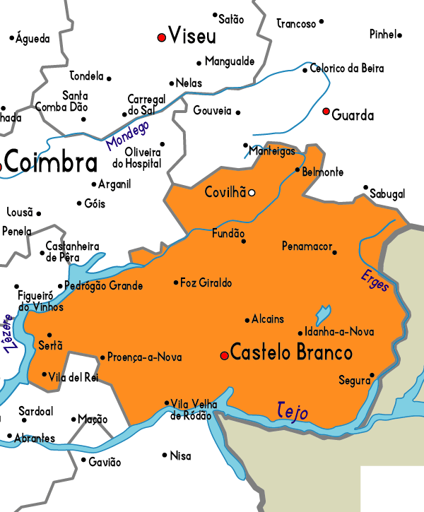 Map of Castelo Branco