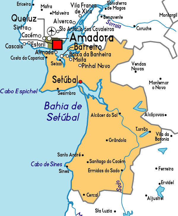 Map of Setubal