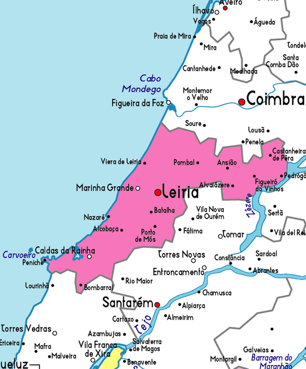 Map Of Leiria Portugal Portugal Atlas